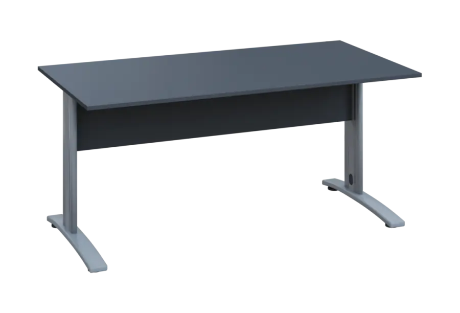 EPK 18 - 16 stůl kancelářský, kovová podnož stříbrná, deska 18 mm, široký 1600 mm, antarcit